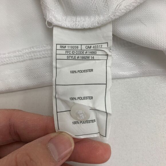 Adidas Ironwood Girls Golf AdiSelect Polo Shirt Womens L White Striped Climalite - Picture 9 of 12